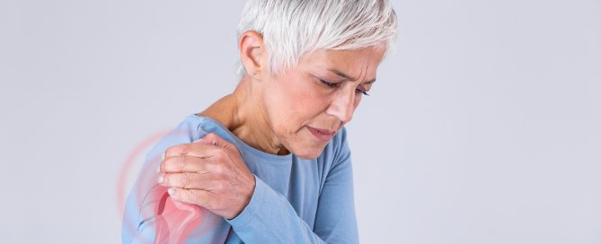 Senior woman with shoulder pain